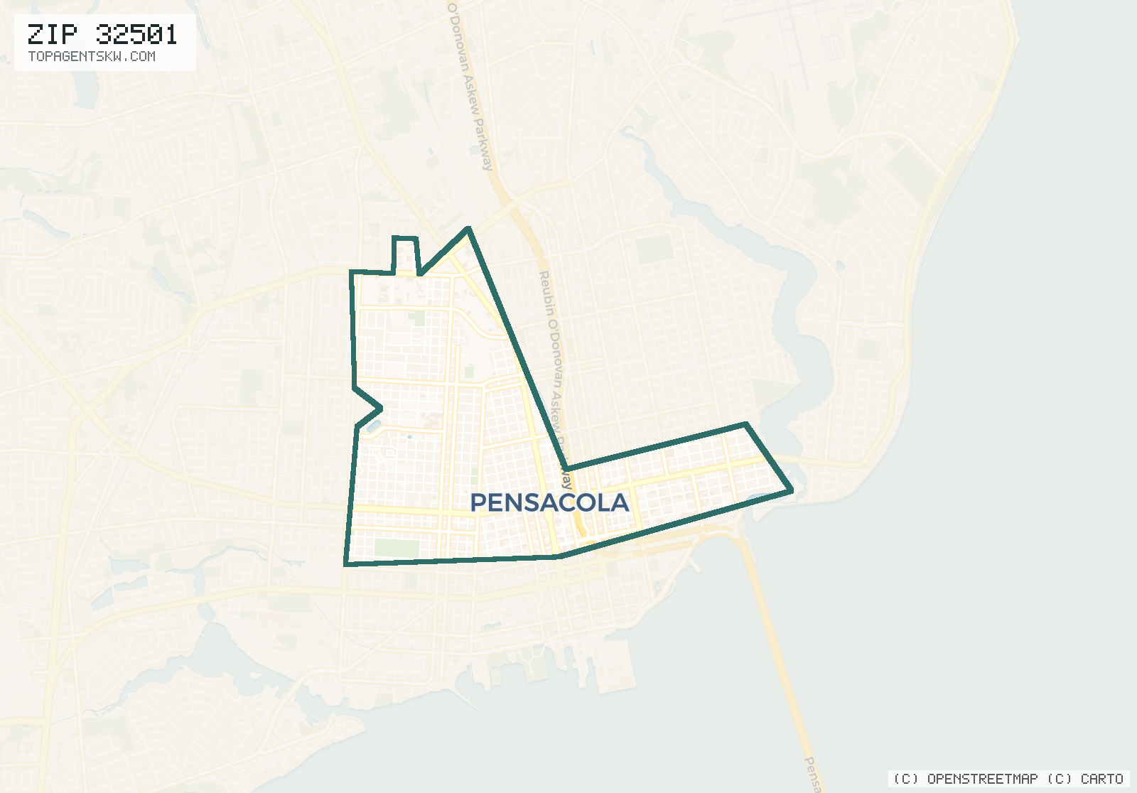 Map of ZIP 32501