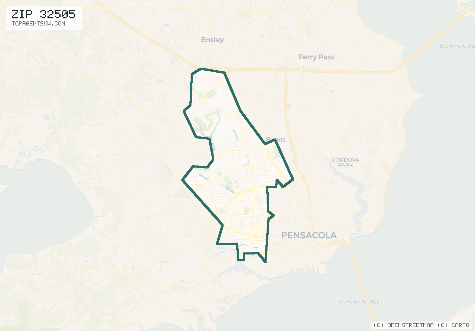 Map of ZIP 32505