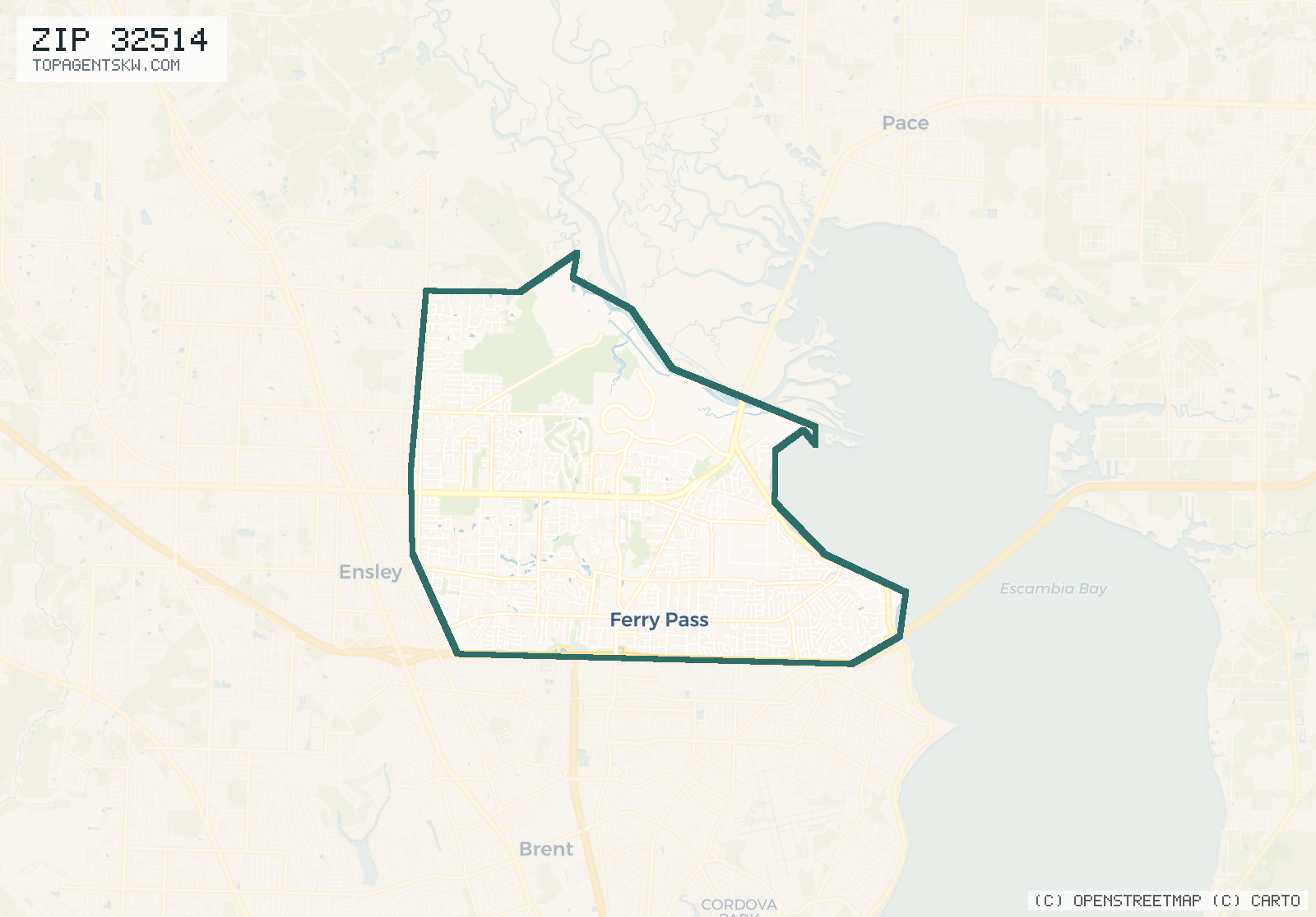 Map of ZIP 32514