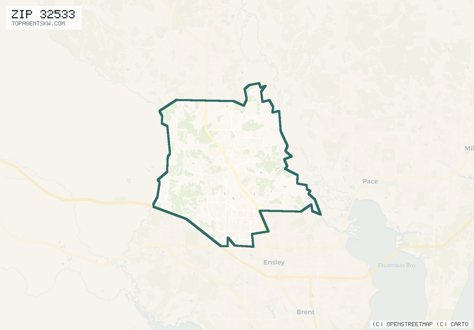 Map of ZIP 32533
