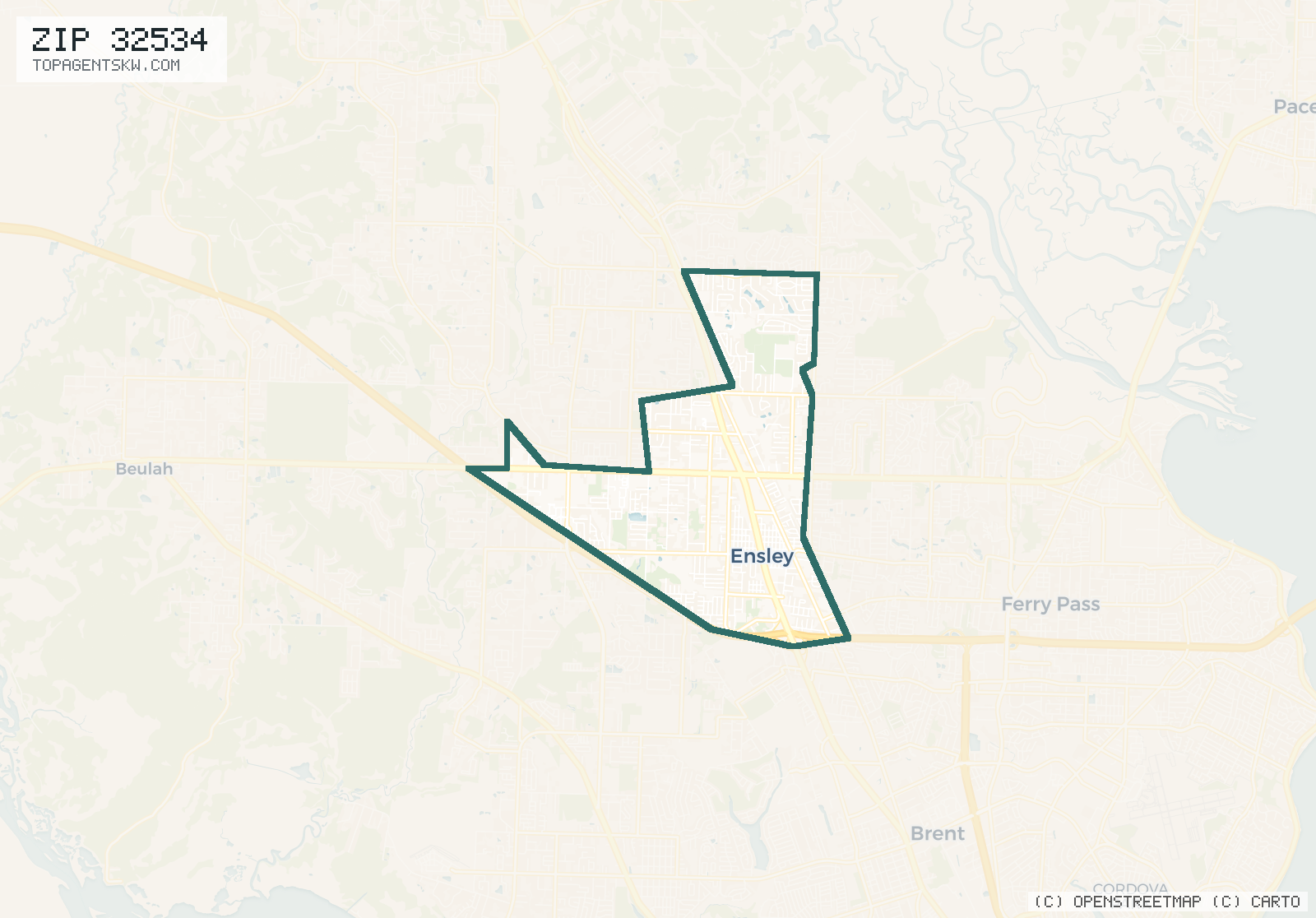 Map of ZIP 32534