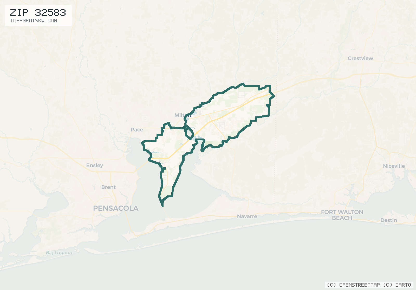 Map of ZIP 32583