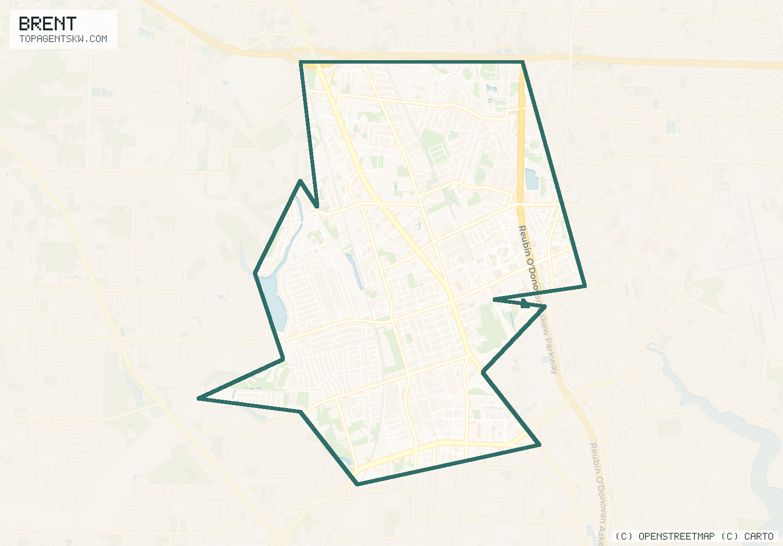Map of the Brent, FL service area covered by TRU Pressure Washing
