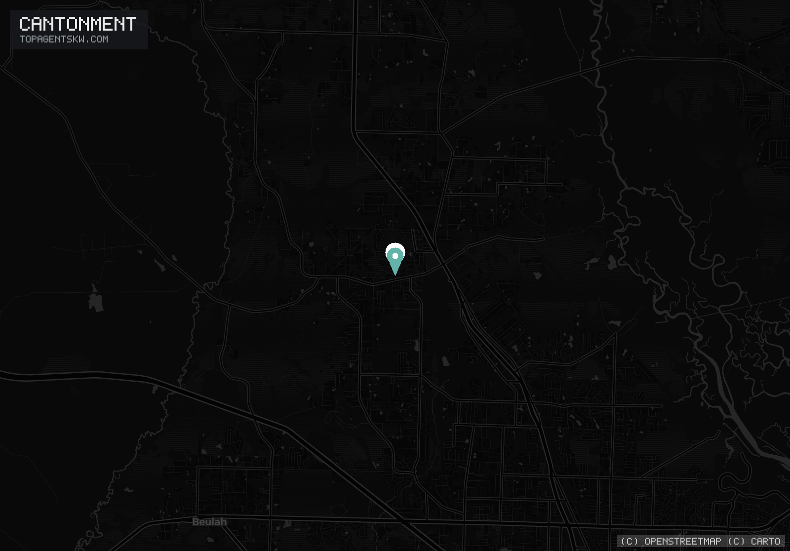 Map of the Cantonment, FL service area covered by TRU Pressure Washing