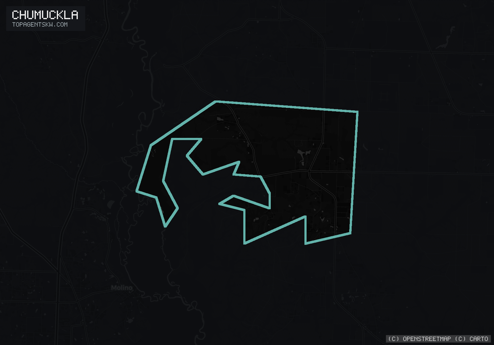 Map of the Chumuckla, FL service area covered by TRU Pressure Washing