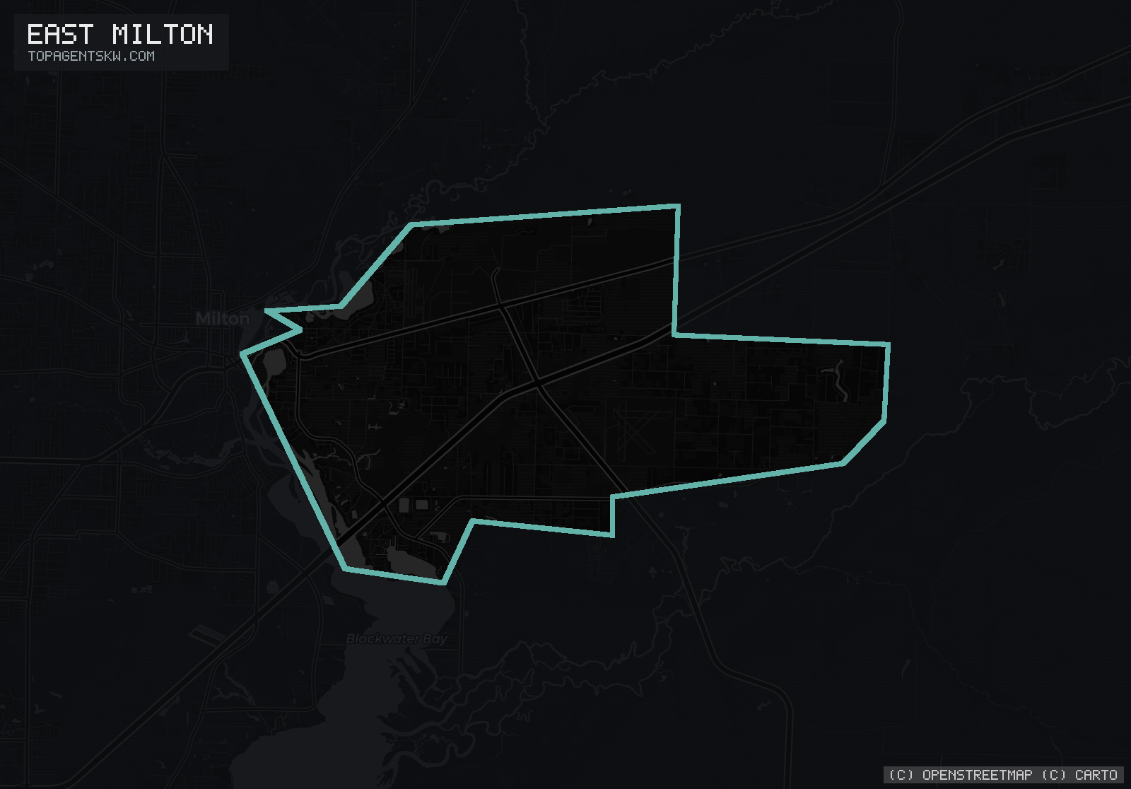 Map of the East Milton, FL service area covered by TRU Pressure Washing