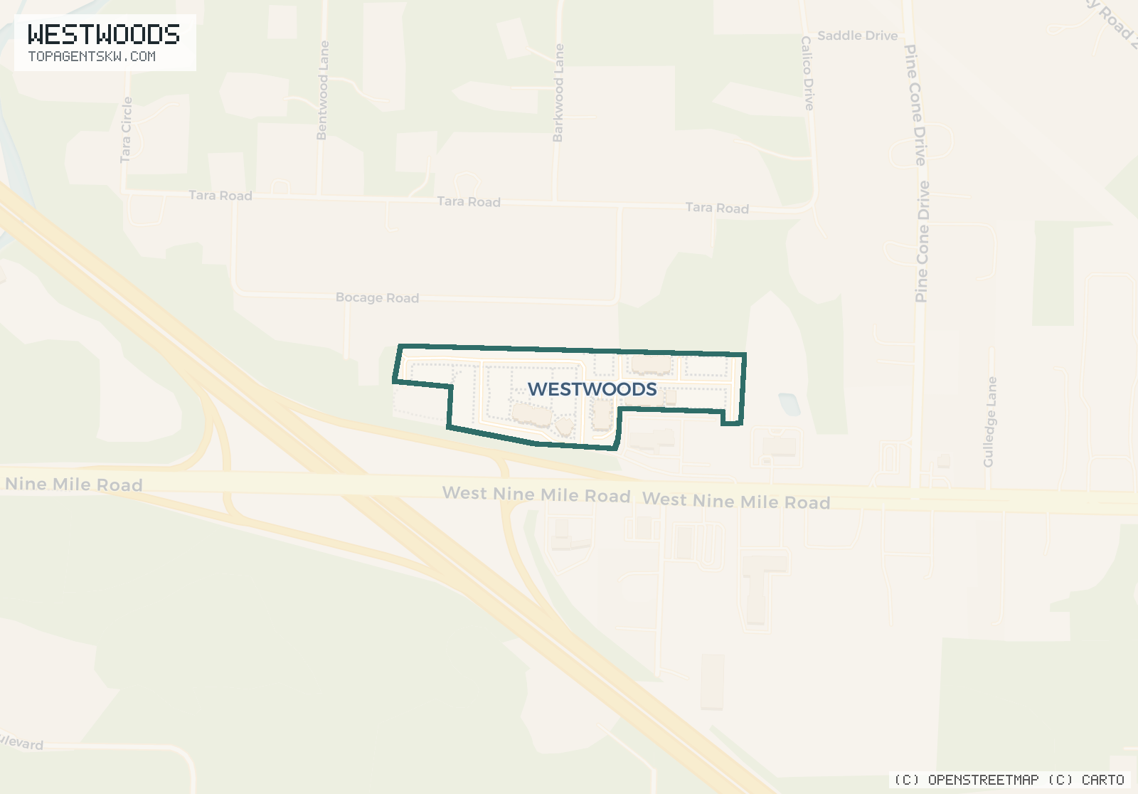 Map of Westwoods