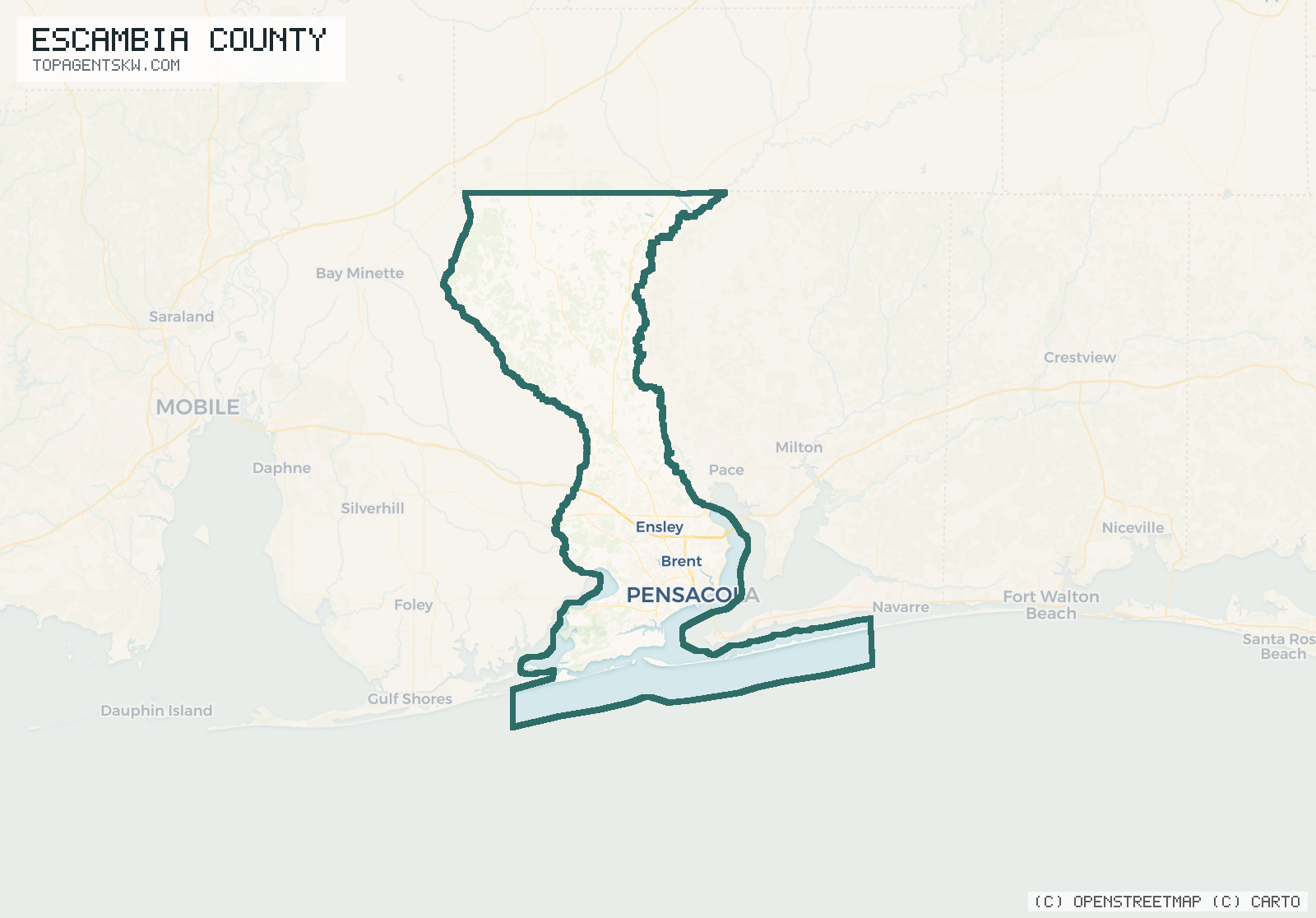 Map of Escambia County