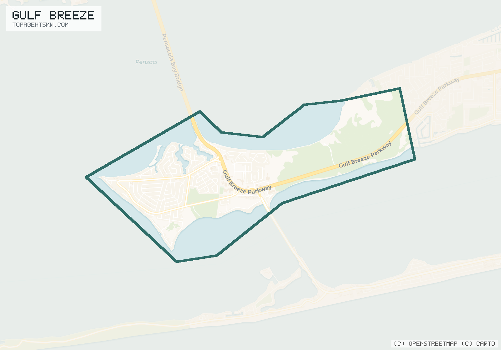 Map of Gulf Breeze