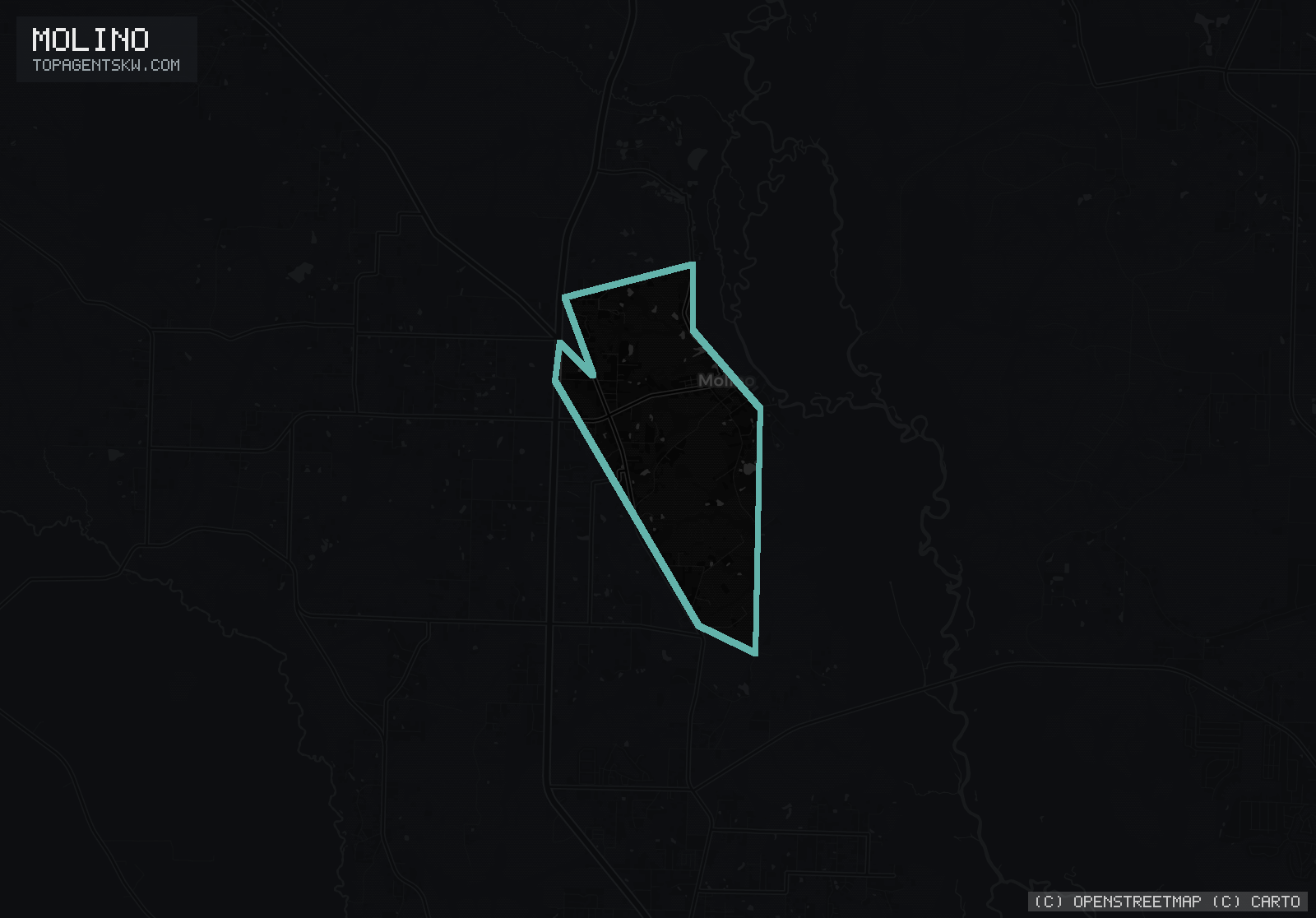 Map of the Molino, FL service area covered by TRU Pressure Washing