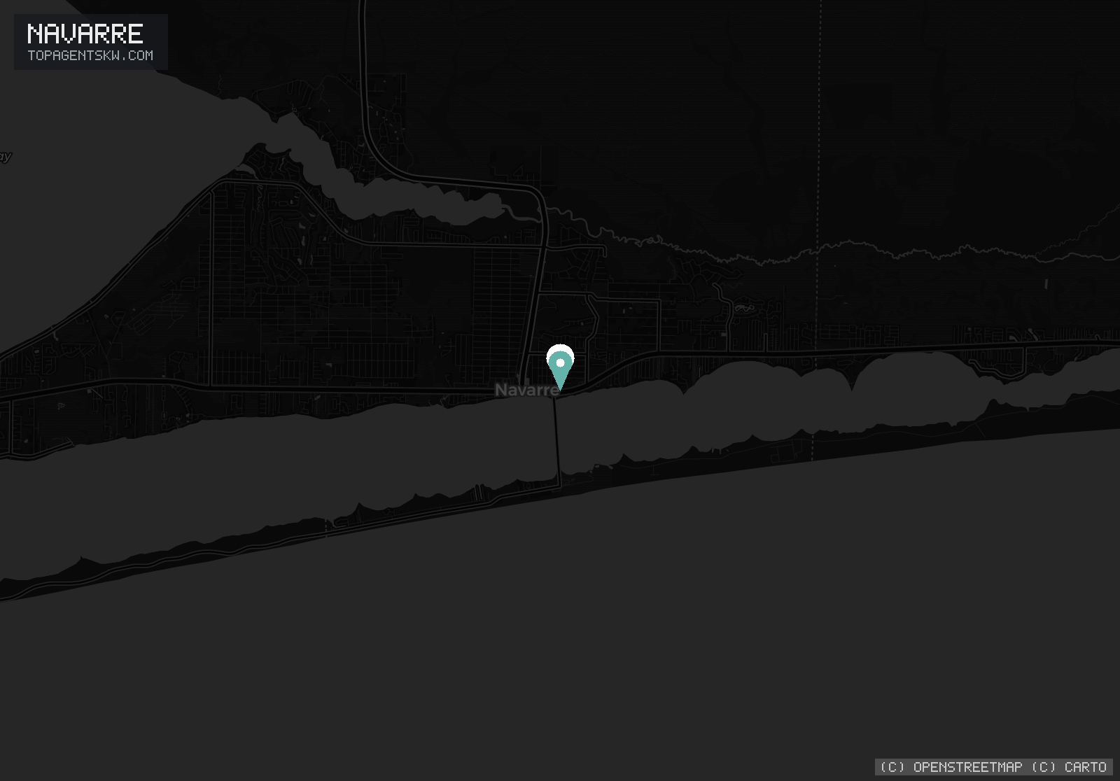 Map of the Navarre, FL service area covered by TRU Pressure Washing