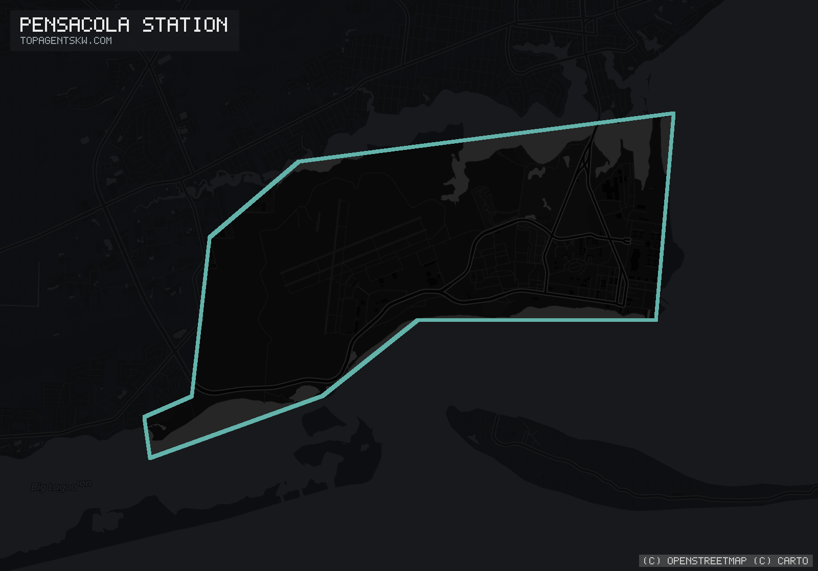 Map of the Pensacola Station, FL service area covered by TRU Pressure Washing