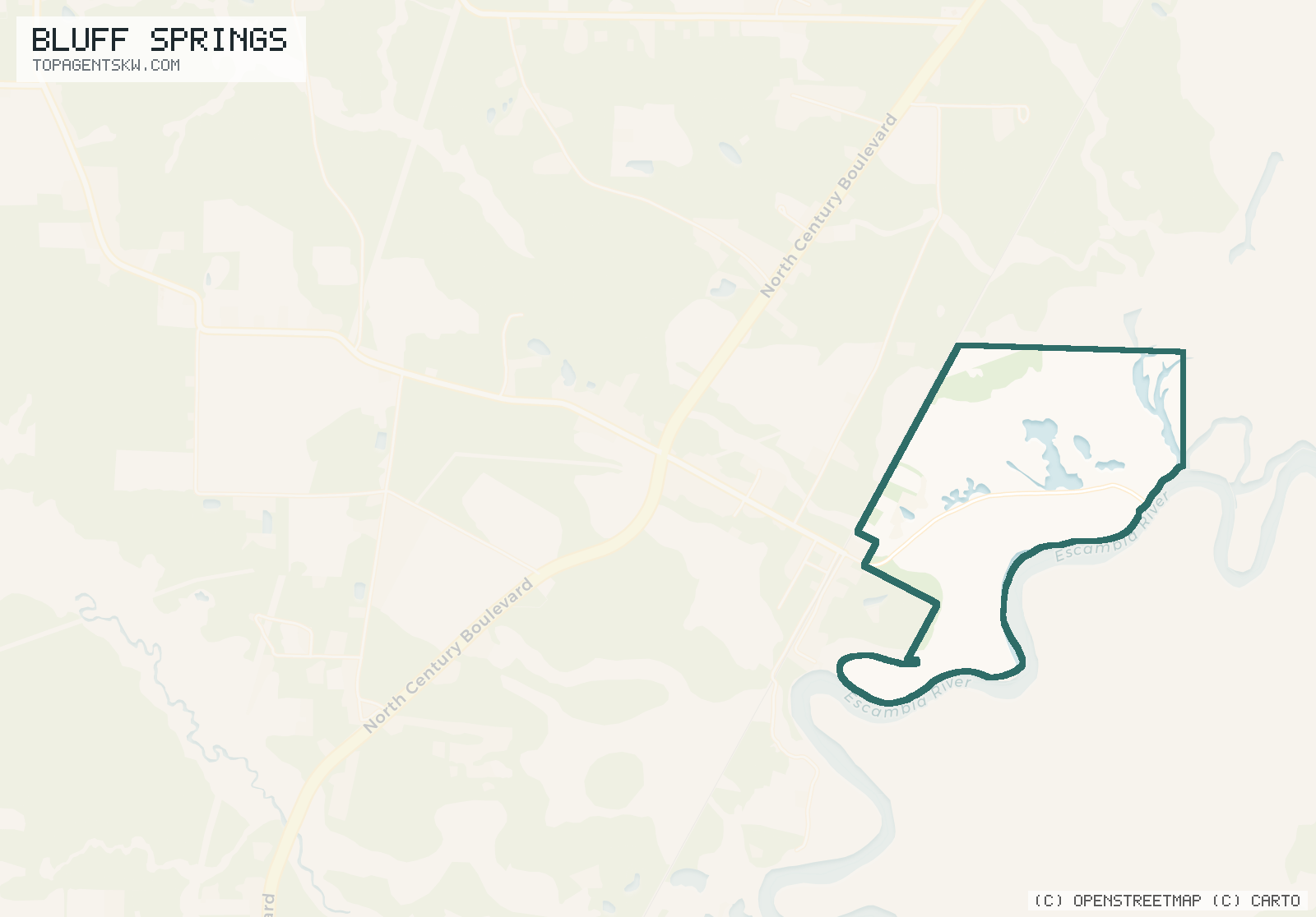 Map of Bluff Springs
