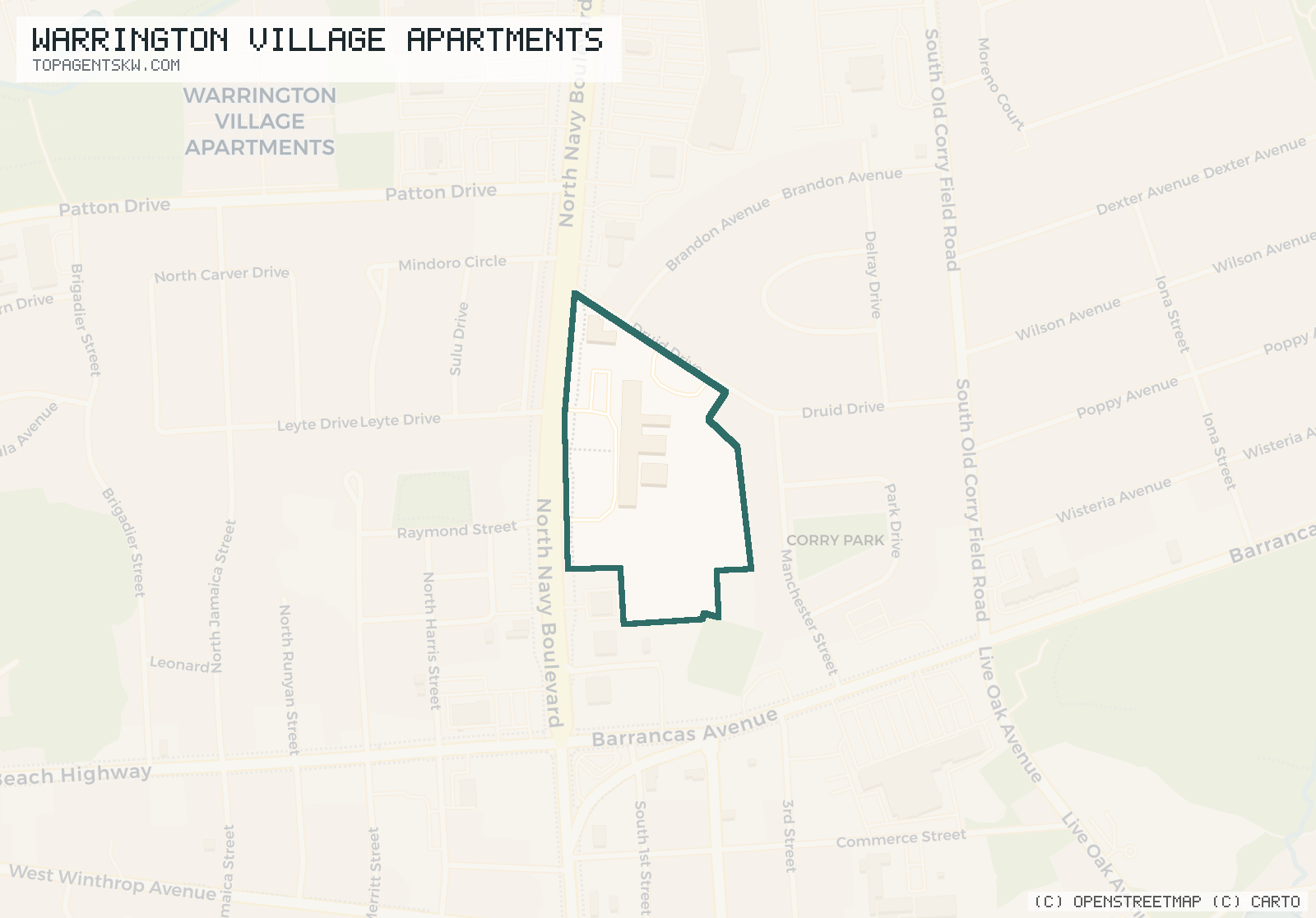 Map of Warrington Village Apartments
