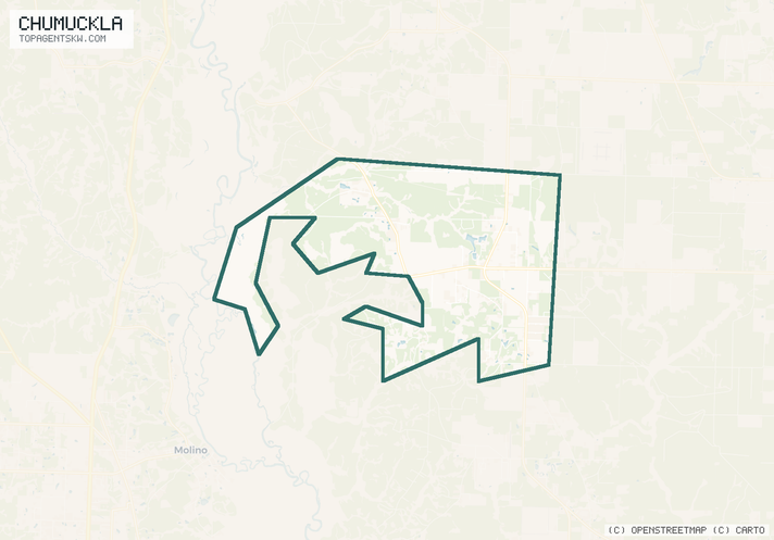 Map of the Chumuckla, FL service area covered by TRU Pressure Washing