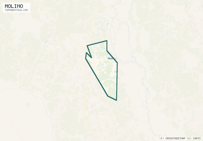 Map of the Molino, FL service area covered by TRU Pressure Washing