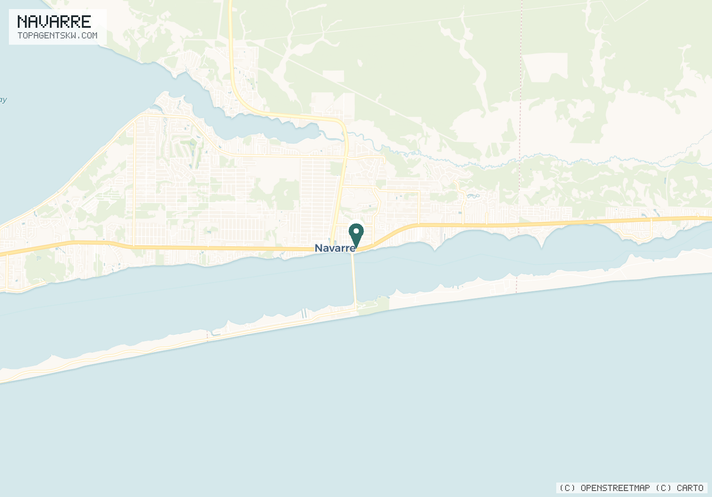 Map of the Navarre, FL service area covered by TRU Pressure Washing