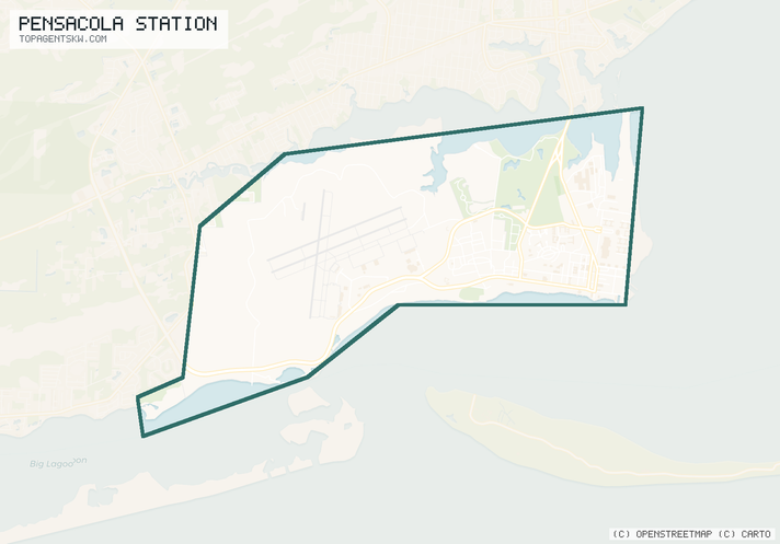 Map of the Pensacola Station, FL service area covered by TRU Pressure Washing